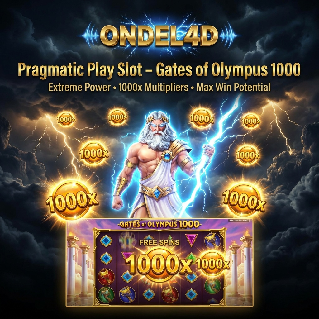 Gates of Olympus 1000 Pragmatic Play di ONDEL4D: Zeus Versi Paling Brutal